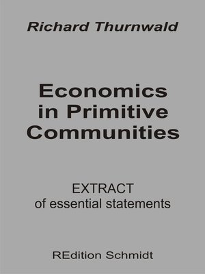cover image of Economics in Primitive Communities
